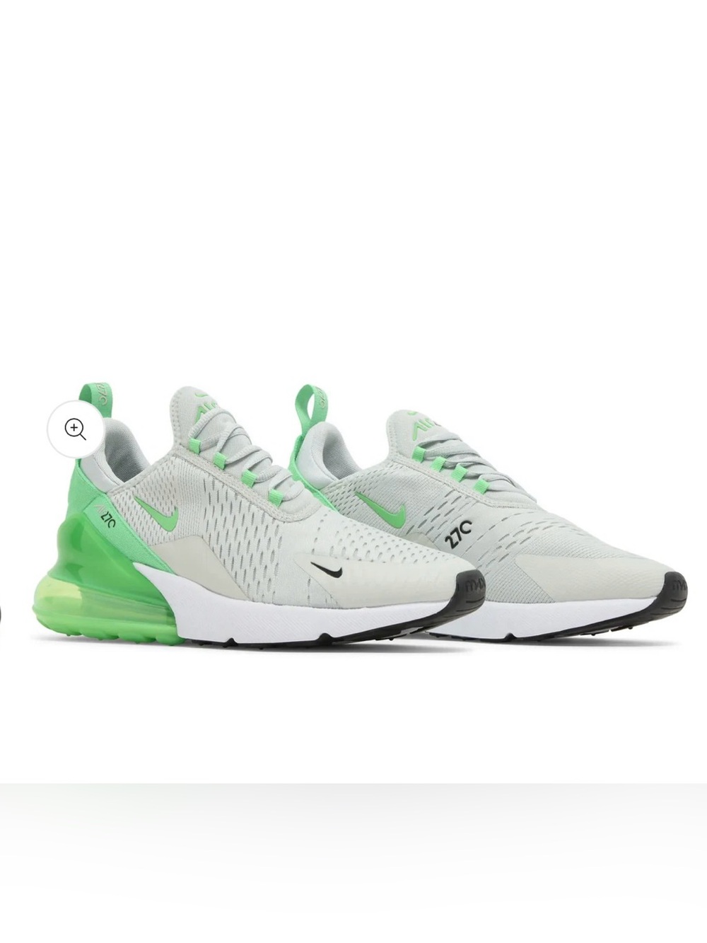 NIKE AIR MAX light silver green shock black men’s 9 sneakers